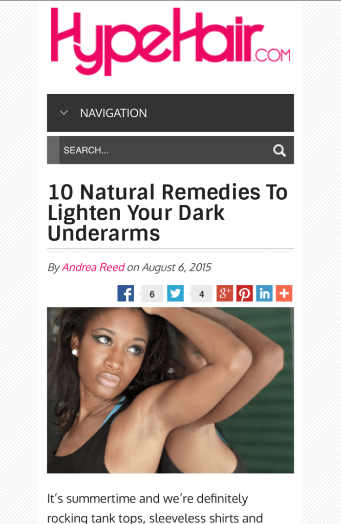 natural remedies dark underarms