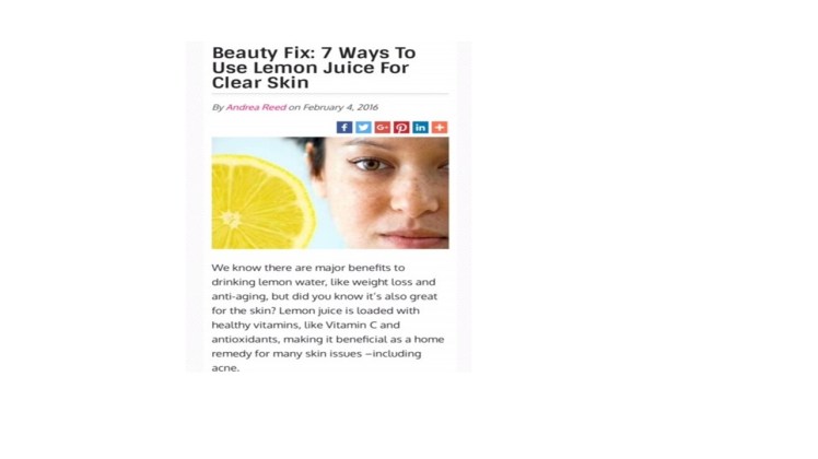 Beauty Fix: 7 Ways To Use Lemon Juice For Clear&nbsp;Skin