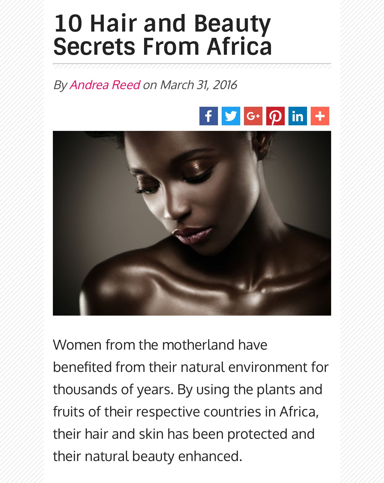 10 Hair and Beauty Secrets From Africa – ANDREA CAMILLE REED