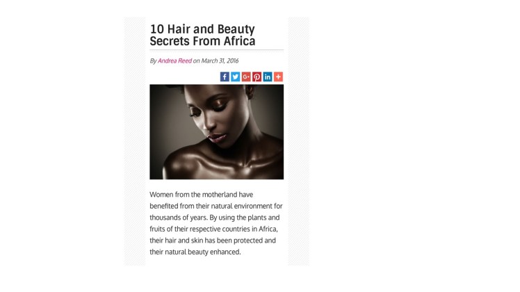 10 Hair and Beauty Secrets From&nbsp;Africa