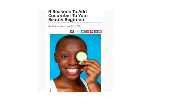 9 Reasons To Add Cucumber To Your Beauty&nbsp;Regime