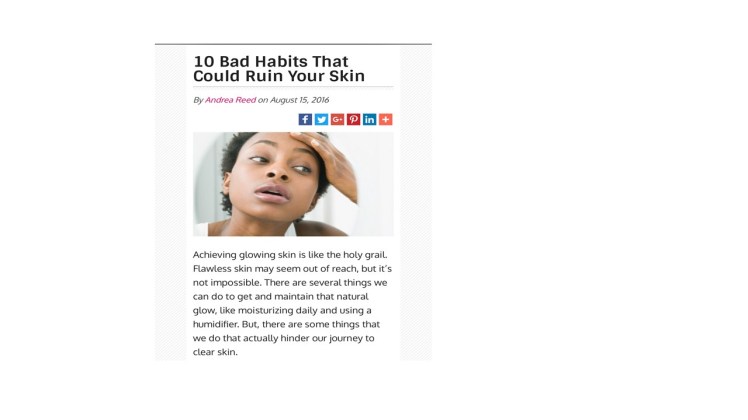 10 Bad Habits That Could Ruin Your&nbsp;Skin
