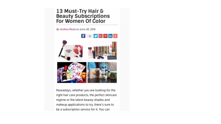 13 Must Try Hair & Beauty Subscriptions For Women Of&nbsp;Color